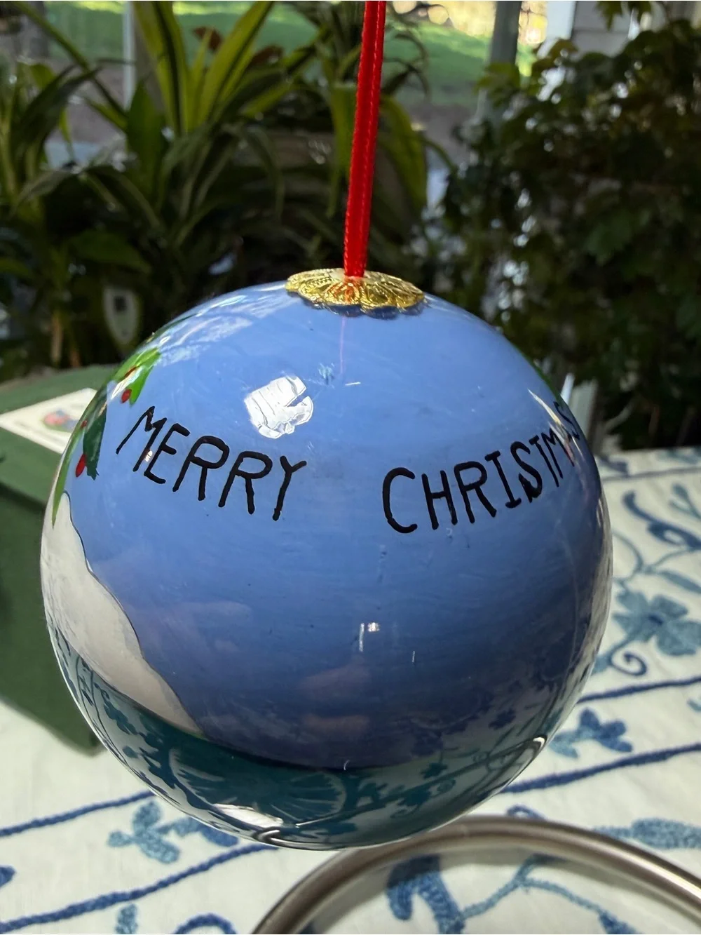Christmas Ornament PINK FLAMINGO Vacation TOURIST Florida Handpainted Brighton